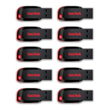 Pen Drive 32gb Kit 10x Sandisk Cruzer Blade Atacado Original