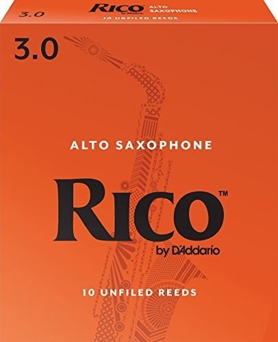 Cañas De Saxofón Rico Para Saxofón Alto 3, 10-pack