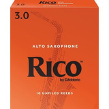 Cañas De Saxofón Rico Para Saxofón Alto 3, 10-pack