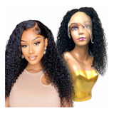 Peruca Lace Front Cabelo Cacheado 100% Humano 50cm  Rep 13x4