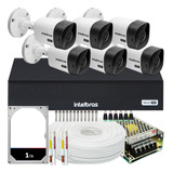 Kit Cftv Monitoramento 6 Câmeras Intelbras 1008 1t 200m Cabo