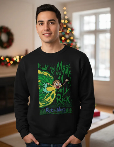 Sudadera Anime Navidad Ugly Christmas Sweater Rick Y Morty 2