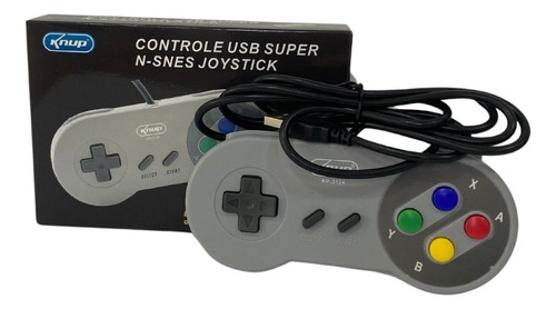 Controle Joystick Cinza Usb Retro Game Classico