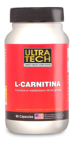 Carnitina Ultra Tech 60 Capsulas Quemador De Grasas