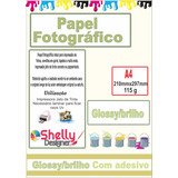 100fls Papel Fotográfico Adesivo + 100fls Glossy 180g Brilho