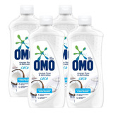 Kit 4 Omo Líquido Roupas Finas E Delicadas Coco 900ml