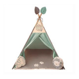 Teepee De Tela Kaqoo Verde Casita Infantil Msi