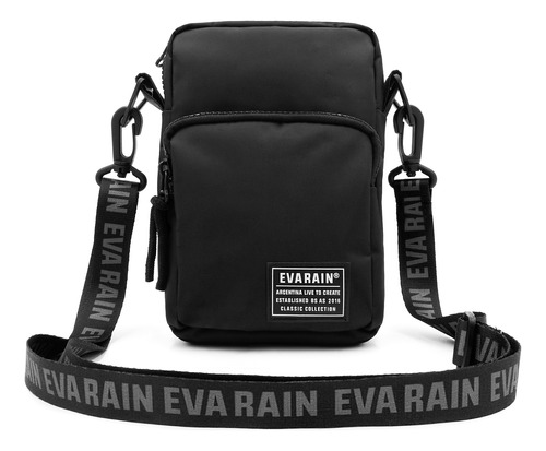 Mini Bag Bandolera Urbana Morral Negra Sin Genero Eva Rain®