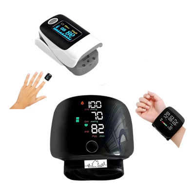 Medidor De Presion De Muñeca Negro + Oximetro Recargable Usb Negro | Meses sin interés