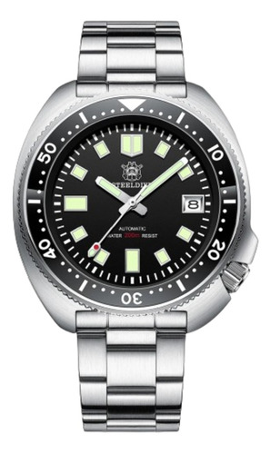 Relogio Automático Steeldive 1970 Seiko Nh35 Safira Aço Inox