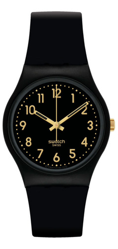 Reloj Swatch Golden Tac Para Mujer Silicona Negra So28b113