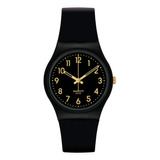 Reloj Swatch Golden Tac Para Mujer Silicona Negra So28b113