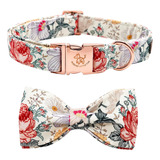 Elegante Cola Pequeña, Collar De Perro Floral Vintage Con La