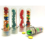 25 Tubos Golosineros 10cm Tapa Color Souvenir Cumples Candy
