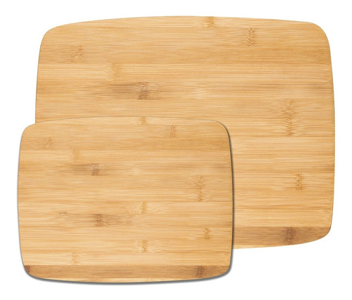 Set De 2 Tablas Vasconia Chica Y Mediana Hechas De Bambú Color Madera Rectangular