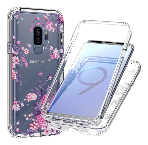 Funda Transparente Flores Tpu Para Samsung Galaxy S9 Plus