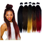 Pack X 4 Kanekalon Pelo Liso Sintético Trenzas Africanas 