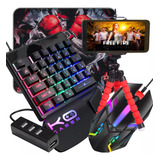 Mobilador Completo Teclado Mouse Led Rgb P/ Jogar No Celular