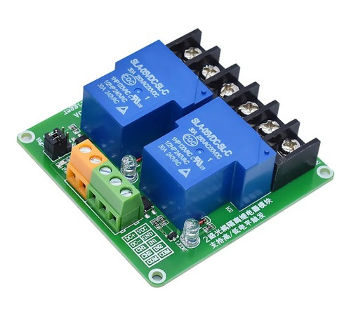 Modulo Relay 2 Canales 5, 12volts 30a Aislado Optoaclopador.