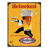 Cartel De Chapa Publicidades Antiguas Cerveza Heineken P544