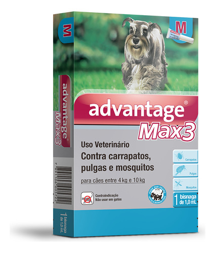 Antipulgas E Carrapatos Elanco Advantage Max3 1,0ml Bisnaga