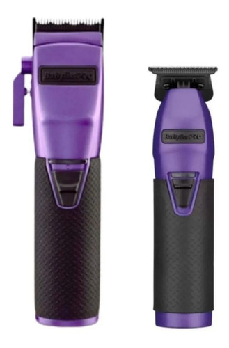 Combo Babyliss Pro Fx Boost Roxa Maquina Corte + Acabamento