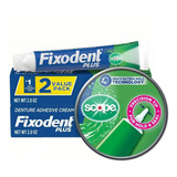 2-pack Fixodent Plus Adhesivo Dental Con Sabor Scope  57gr