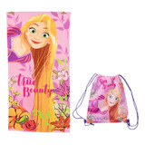 Toalla Playa Rapunzel Princesa 70x140cm + Morral Cordel