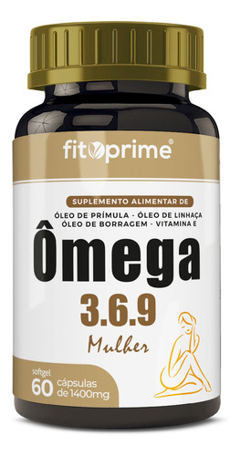 Ômega 3-6-9 Mulher Prímula Linhaça Borragem Vit E 60 Cáps