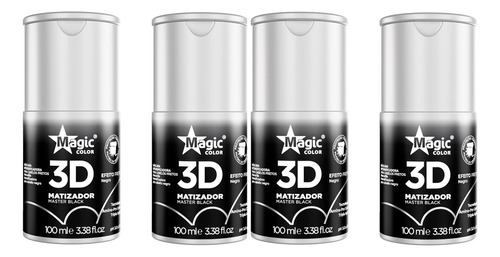 Kit Com 4 Magic Color Gloss Matizador 3d Master Black 100ml