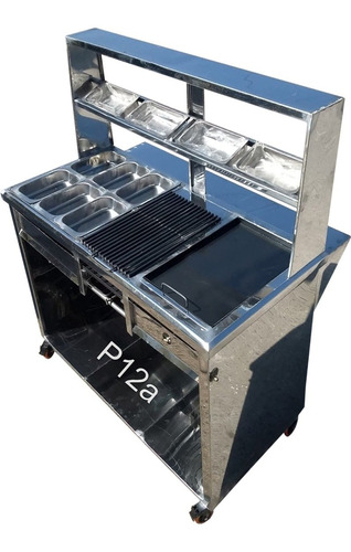 Carrito Baño Maria En A/inox Asador Plancha Antiestor P12a