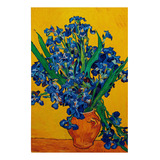 Quadro Tela Canvas  Vaso Planta Azul Amarelo Van Gogh 75x50