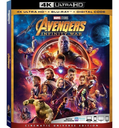 Avengers  Infinity War 4k Uhd ,bluray ,digital Sin Slipcover