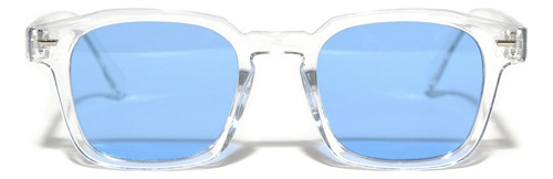 Gafas De Sol Squared Lente Azul Marco Transparente Uv400