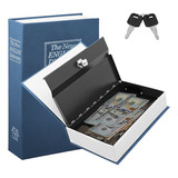 Caja Seguridad Diseño Libro Diccionario 18 Cm Con Llave Azul
