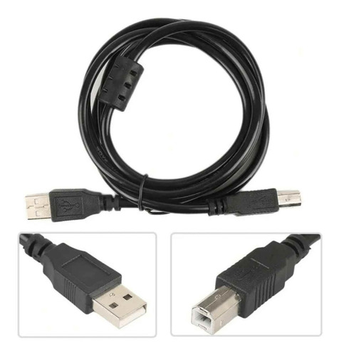 Cabo Usb Para Impressora Universal Padrão Cor Preto