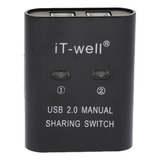 Usb 2.0 Manual Sharing Switch Kvm Selector 2 Puertos Hub