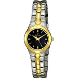 Relógio Bulova 98l136 Prata E Dourado Banho Ouro Visor Preto