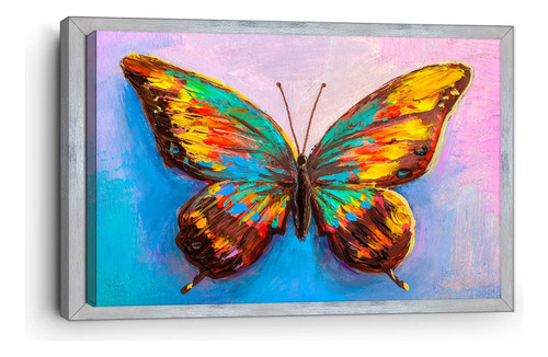Cuadro Canvas Enmarcado Ingles Mariposa Oleo 90x140cm