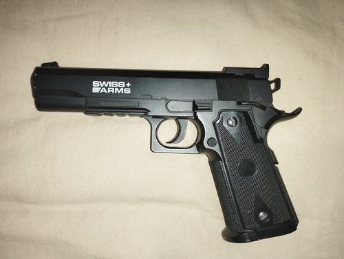 Pistola Swiss+arms Gas Comprimido 4.5mm + Garrafa + Balines 