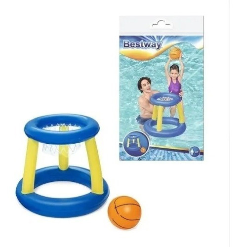 Cesta Inflável De Basquete Flutuante Piscina Infantil Bola