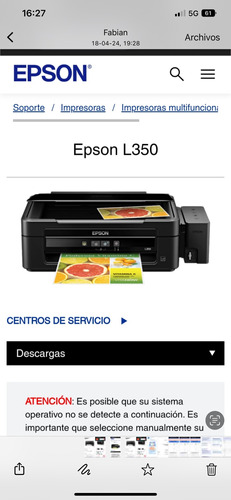 Impresora A Color Multifunción Epson  L350 Negra 100v/240v