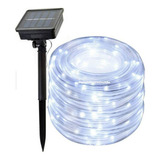 Manguera Led Solar 10 Mts Blanca Blanco Con Estaca 