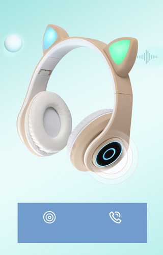 Audífonos Orejas De Gato Bluetooth 5.0 Led Diadema Calidad