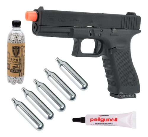 Kit Co2 6mm Airsoft Glock G19 Gen 3 Marcadora Negro Xchws P