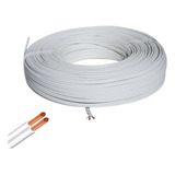 50 Metros Fio Premium Fio Cordão Paralelo 2 X 2,5mm Fio Pre Cor Branco 127v/220v