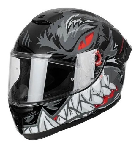 Casco Mt Integral Stinger Hummer Lycan C1 Negro Brillo/ Mate