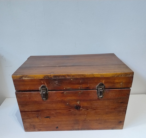 Caja - Baúl Vintage De Madera Antigua Para Deco