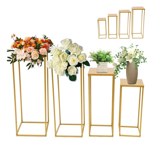 4 Pcs Plantas Flores Decoracion Estructura Metalicas Fiesta