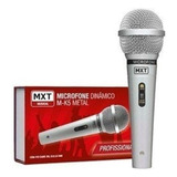 Microfone Com Fio M-k5 Profissional Mxt Metal Com Cabo Cor Prata